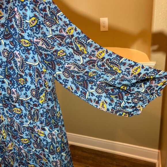 💙 NWT Boden Cottagecore Paisley Plunging Neckline Maxi Dress Size 14 - Picture 6 of 10